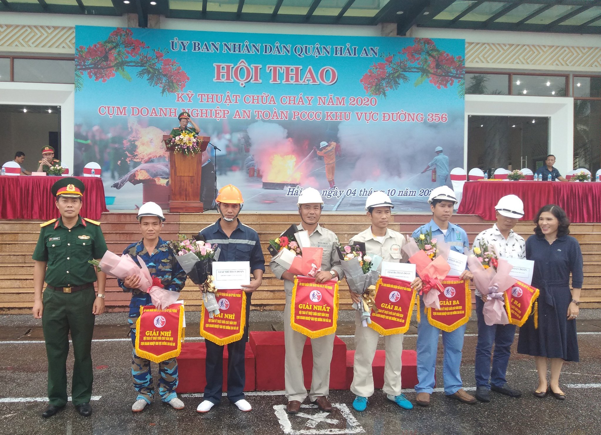 Cảng Hải An giành giải nhất tại Hội thao kỹ thuật chữa cháy Quận Hải An năm 2020